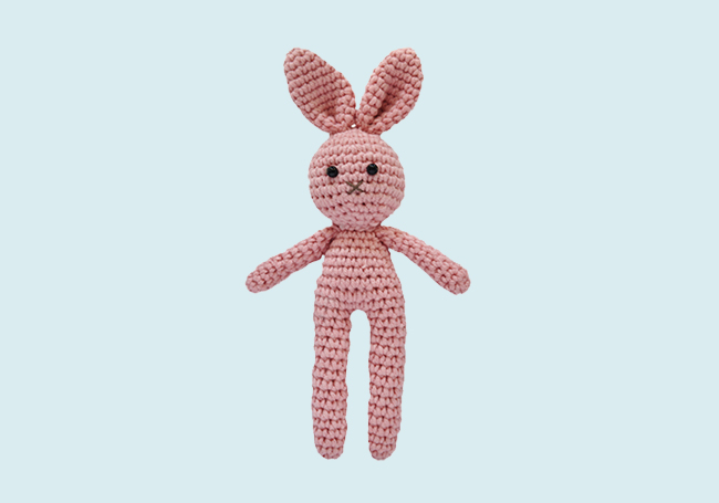 粉色針織小兔玩(wán)具