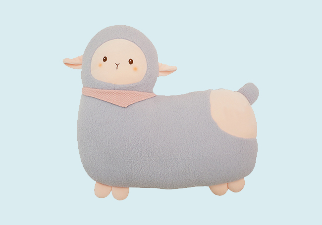 粉藍小羊駝抱枕