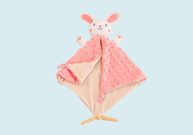 粉色小小兔口水巾